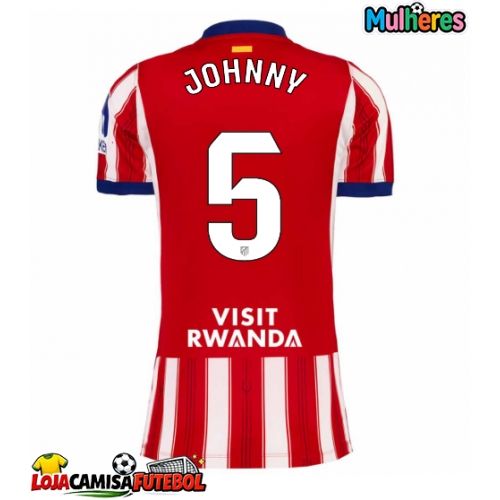 Camisa de Futebol Atletico Madrid Johnny Cardoso #5 Equipamento Principal Mulheres 2026-27 Manga Curta